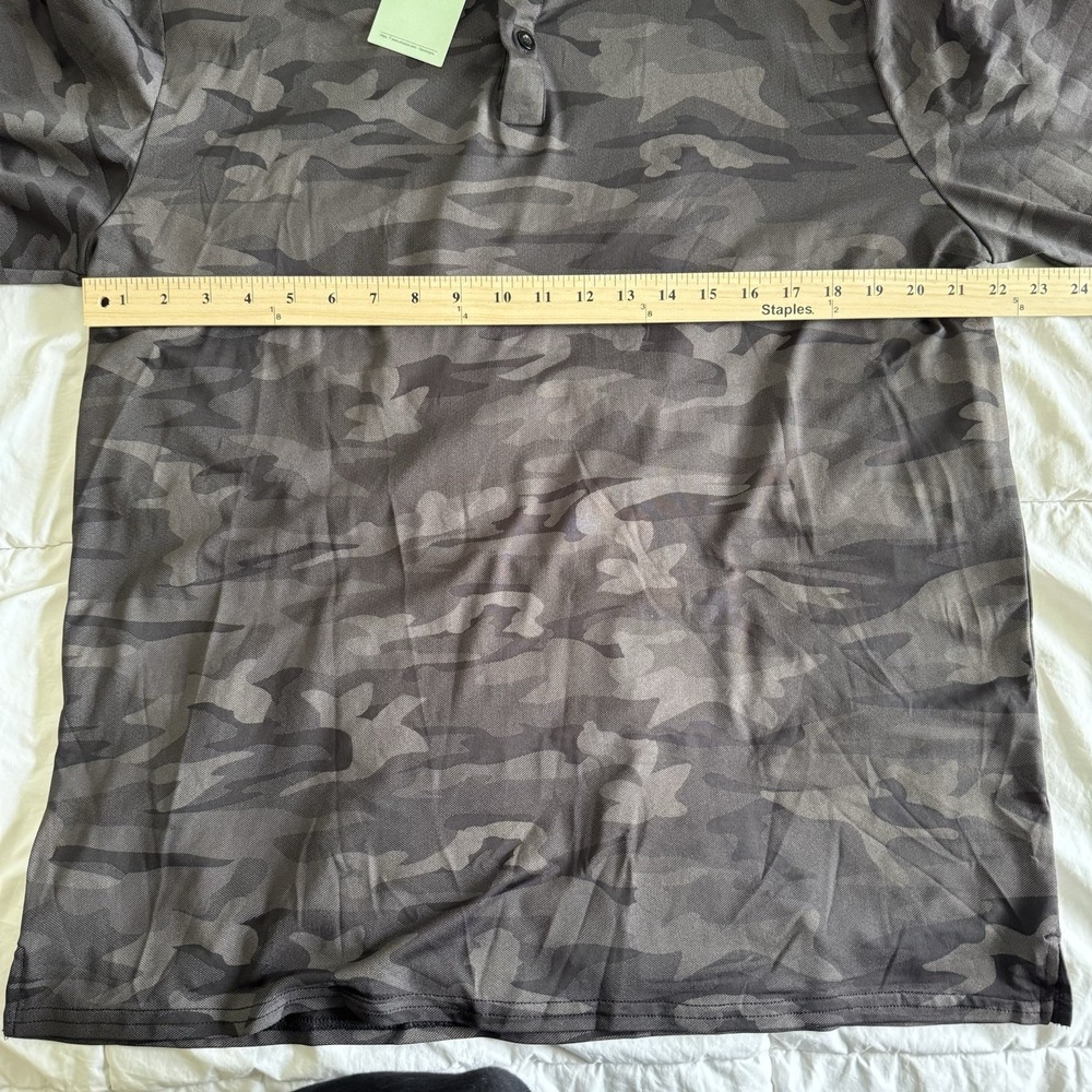 Derminpro Mens‎ Black Camo long sleeve polo-Size XL-NWT-Golf-Athlesiure - Picture 2 of 5